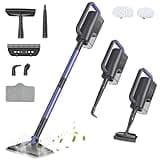 Gatlei 6-in-1 Steam Mop with Detachable Handheld Steamer Professional Steam Mop for Floor Cleaning, Sanitizing Steam Cleaner with Hot Vapor Technology Amethyst