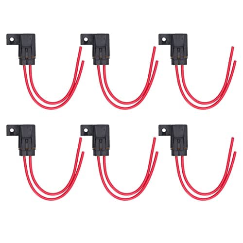 Generic IP66 6Pcs 30A Vane/Wing Holder for Vehicle Marine, Inline Holder with 12AWG Wire, Secure Snap Fit Cover, ABS PVC Material