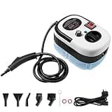 Steam Cleaner, 3-Level Adjustable Handle, 15s Heat-Up, 1.69 Quarts Tank, Portable Steamer for Cleaning with 10 pcs Accessories for Home for Dirt, Grease, Grout, Tile,Floor, Car (Pure White, 1200ML)