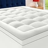 SurChic Twin Size Mattress Topper for Back Pain, Extra Thick Pillow Top Mattress Pad with 1000GSM Down Alternative Filling, Cooling Breathable Plush Bed Topper Protector Cover (8-21" Deep Pocket)