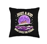 Just A Kid Who Loves The Titanic Purple Moon Throw Pillow