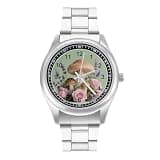 FodPand Mens Stainless Steel 3-Hand Analog Watch Easy Reader 40mm Dial