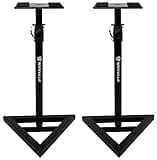 Rockville RVSM1 Pair of Near-Field Studio Monitor Stands, Adjustable Height 33-45in, Heavy-Duty Steel, EVA Foam Padding, Vibration Reduction, for Home Studio Musicians and Audio Engineers