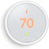 Google Nest Thermostat E (T4000ES) – Smart WiFi Programmable Thermostat with Frosted Display, Works with Alexa & Google Assistant – 24V HVAC Compatible – White Finish – App Control, Bulk Packaging