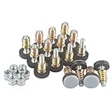 CSFMC Furniture Leveler PTFE(Teflon) Bottom(20mm Base),Threaded Shank(1/4-20) Adjust Pads,Table/Chair/Cabinet/Sofa Medium Adjustable Legs Leveling,Nuts Installation and Floor Protection(16Pack)