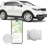 GPS Tracker for Vehicles,Car Tracker Work with Apple Find My(iOS Only),Item Finder Wordwide Positioning Unlimited Distance for Car,Kids,Luggage,Real Time Car Tracker with Magnetic Case (White,1PCS)
