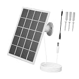 Nishiyuenyi Solar Panel Charger Energy Efficient Solar Charging Panel Doorbell Charger Rotatable Bracket Long Cable Suitable for Home Outdoor, White