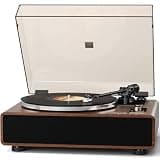 FEKTIK Vinyl Record Player with Magnetic Cartridge,High Fidelity Belt Drive Turntable with Built-in Speakers, Bluetooth Playback and Aux-in Functionality, Auto Off