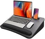 HUANUO Laptop Lap Desk - Portable Lap Desk with Pillow Cushion, Fits up to 17 inch Laptop, with Anti-Slip Strip & Storage Function for Home Office Students Use as Computer Laptop Stand- Black