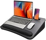 HUANUO Laptop Lap Desk - Portable Lap Desk with Pillow Cushion, Fits up to 17 inch Laptop, with Anti-Slip Strip & Storage Function for Home Office Students Use as Computer Laptop Stand- Black