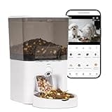 TENECUTE Automatic Cat Feeder with Camera, 6L Cat Food Dispenser, Scheduled Auto Pet Feeder, Smart App Remote Monitoring with Night Vision, 5G/2.4G WiFi, Low Food Alerts,2-Way Audio