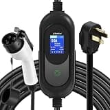 SubSun Tesla Level 2 EV Charger 50Amp,240V Portable EV Charging for All North American EVs Includes J1772 and Tesla, 25FT EV Charging Cable with NEMA 14-50 Plug (with Tesla Adapter)