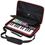 Hard EVA Travel Storage Case Compatible with Akai Professional APC Mini MK2, MIDImix, MPD218, Shockproof Portable Protective Carrying Bag for Music Controller, Only Case (Black & Red, MK2 25-Key)