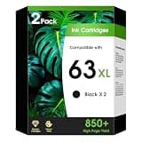 63 63XL Black Ink Cartridges Replacement for HP63XL Black 63XL for Envy 4520 Officejet 3830 4650 5255 5258 5200 4655 Deskjet 3632 2130 2130 2131 1112 3630 2132 2132 2133 2134 2136 3630 3631 Printer