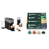 Nespresso Vertuo Pop+ Deluxe Coffee and Espresso Maker by Breville with Milk Frother, Dark Grey + Starbucks Capsules
