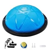 VEVOR 23-inch Half Exercise Ball Trainer, 660 lbs Capacity Balance Ball, Includes Resistance Bands and Pump, Ideal for Full Body Workouts, Yoga, and Strength Training at Home Gym, Blue2
