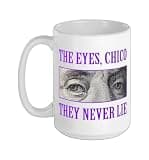 Purple It's In The Eyes, Chico Purple Graphic Ceramic Mug, White, 15oz