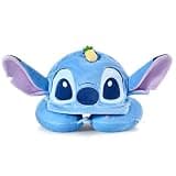 MINISO Disney Stitch Neck Pillow, 100% Pure Memory Foam, Lilo & Stitch Travel Pillow with Washable Cover, for Airplane, Car, Home, Office (Blue)