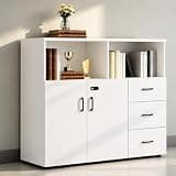YCZYCZ Lateral File Cabinet with Lock, Metal Office Storage Cabinet, 2 Drawer Lateral File Cabinets for Home Office, A4 Letter Size, Heavy Duty Steel Filing Cabinet for Documents Storage