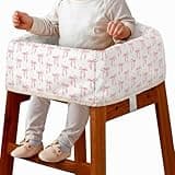Tegeme Pink Bow High Chair Cover for Baby Restaurant Dual-Belt Thicken Baby Highchair Cover with Safety Harness Stain and Slip Resistant Waterproof Portable for Girl Kids Toddlers Eating, Travel