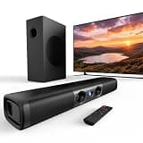 Sound Bar with Wired Subwoofer, 100W 3.1CH Soundbar for Smart TV, Surround Sound Home Theater System, Deep Bass & Crystal-Clear Dialogue, TV-ARC/Optical/AUX/Bluetooth 5.3, for Projector, PC & Gaming