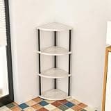 Wooden Corner Shelf, 3 Tiers, Multi-Layer Storage Cabinet, Sideboard, Gap Storage, Rounded Corners, Open Rack, Shelf, Storage Shelf, Bookshelf, Corner Shelf for Living Room(5 Tiers)(C,4)