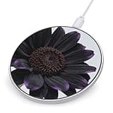 Black Daisy Wireless Charger Magnetic Phone Induction Charger 10w Fast Wireless Charging Station Compatible with iPhone 17 16 15 14 13 12 Pro Max Samsung Galaxy S25 S24 S23