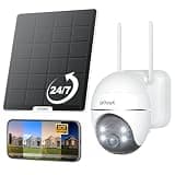 ieGeek Solar Security Cameras Wireless Outdoor, WiFi Surveillance Camera with Solar Panel & 9000mAh Battery, 24/7 Recording, 360° Panoramic View, Auto Tracking, 2K Color Night Vision, No Subscription