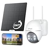 ieGeek Solar Security Cameras Wireless Outdoor, WiFi Surveillance Camera with Solar Panel & 9000mAh Battery, 24/7 Recording, 360° Panoramic View, Auto Tracking, 2K Color Night Vision, No Subscription