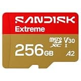 SANDISK 256GB Extreme microSD UHS-I Card - Up to 245MB/s Read Speed and 170MB/s Write Speed, 5.3K Video, 4K UHD Video, high-Performance for Action cams, Drones, Android Devices - SDSQXH9-256G-GZ6MA