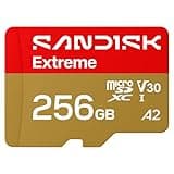 SANDISK 256GB Extreme microSD UHS-I Card - Up to 245MB/s Read Speed and 170MB/s Write Speed, 5.3K Video, 4K UHD Video, high-Performance for Action cams, Drones, Android Devices - SDSQXH9-256G-GZ6MA
