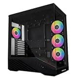 Lian Li V100 ATX Mid-Tower PC Case, 4 x 120mm ARGB PWM Fans Pre-Installed, LED RGB Strip, Display Platform with Tempered Glass, Support 420mm GPUs, 360mm Radiator, Optimized Airflow - Black (V100RX)