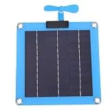 Wisoqu Portable 30W Solar Panel Fan with Dual Type C Outputs, Monocrystalline Silicon Solar Charger for Outdoor Camping