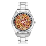 FodPand Mens Stainless Steel 3-Hand Analog Watch Easy Reader 40mm Dial
