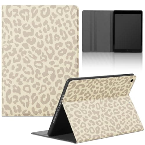 Stradvnaly Tablet Case for Samsung Galaxy Tab S6 Lite 2022/2020 10.4 Inch, PU Leather Silicone Süßes Niedlich Aesthetics Pattern Case with Stand Function Protection Cover, Leopard Print Beige