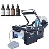 SENODON Electric Round Bottle Labeling Machine, Semi-Automatic Round Bottle Labeling Machine, Round Bottle Label Applicator & Sticker Dispenser Machine - Electric Labeler for Glass
