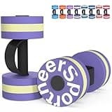Water Weights Aquatic Exercise Equipment: Sportneer Lightweight Aqua Dumbbell 1 Pair EVA Foam Pool Weights for Water Fitness Equipment With Easy Handle Strip for Water Aerobics Weight Loss