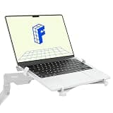 FlexiSpot Laptop Tray, Laptop Holder Fits up to 17.3in, VESA Mount 75x7 &100x100mm for Monitor Arm with Lockable Clips for Home Office, Tray Only, White