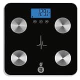 Weight Watchers Scale Total Body Measurements Fat Water Muscle Bone BMI Mass Conair App Bluetooth Heart Rate Scale Black, WW934ZF