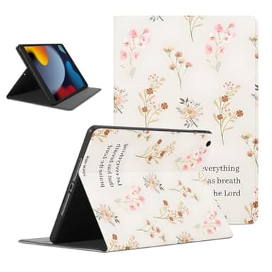 Mrtponk Bible Verses Christian Jesus Tablet Case for iPad mini 3/2/1 Case 7.9 Inch,Flower Pattern for Women Men Teens Protective Cover Flip PU Leather Stand Funda