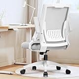 GTPLAYER Ergonomic Office Chair with Flip-up Armrests Executive Computer Chair for Home Office, Breathable Mesh & Comfy Lumbar Support, Moon Gray
