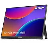 ARZOPA 16" 2.5K Portable Monitor, 2560x1600 QHD IPS Display 123% sRGB with Built-in Stand USB-C HDMI Eye Care External Second Screen for Mac Laptop Phone PS4/5 Xbox Switch -Z1RC
