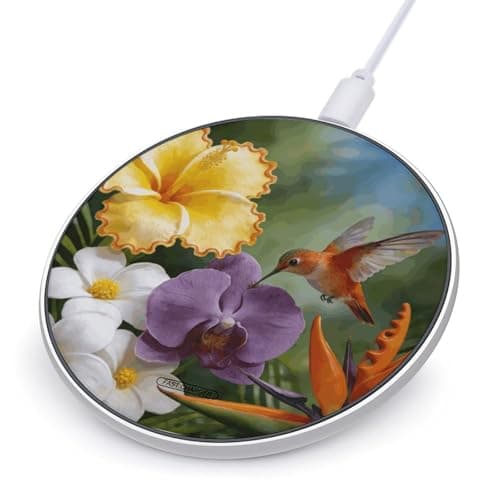 Spring Whispers Wireless Charger 10W Fast Charging Pad Anti-Slip Qi Certified Wireless Charging Pad Charging Station Portable Phone Charger for All Wireless Charging Smartphone