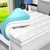 Missleep Dual Layer Memory Foam Mattress Topper, King Mattress Pad, 4 Inch