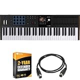 Arturia KeyLab 61 mk3 61-Key USB MIDI Controller Keyboard, Black 231632 Bundle with 2 YR CPS Enhanced Protection Pack and OnStage MDC-5 5-Ft Male-to-Male MIDI Cable