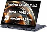 Dell Inspiron 14 7445 7440 2-in-1 Laptop, 14" FHD+ Touchscreen, AMD Ryzen 5 8640HS, 64GB DDR5 RAM, 2TB SSD, AI Copilot for Creators, Designers & Students, Backlit Keyboard, Windows 11 Pro