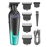 DAXXIN Hair Cutting Tool, Men's Electric Hair Clipper Gradient Metal Body Hair Trimmer LED Intelligent Digital Display Home Carving Pusher(OneColor)