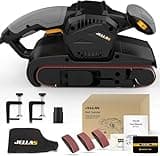 Jellas 7Amp Belt Sander 3 21-Inch with Dust Bag, Bench Sander with Variable-Speed Control, 2 in 1 Vacuum Adapter, 10 Feet (3 Meters) Length Power Cord for Woodworking
