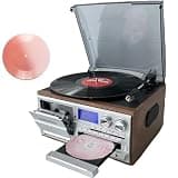 Vinyl Record Player 3 Speed Vintage Turntable 9-in-1 Retro Design for Vinyl Lovers, High Fidelity Audio, Built-in Speakers, Ideal for Music Enthusiasts