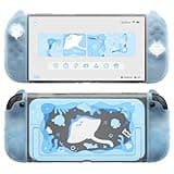 PlayVital Protective Case for Nintendo Switch 2, Kawaii Ocean Whisper Series Dockable Hard Shell Case + Silicone Grips for Switch 2 with Thumb Grips & Sticker, Shockproof Protection Cover - Mint Blue